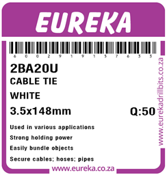 2BA20 - Cable Tie White -2BA20_Label_T